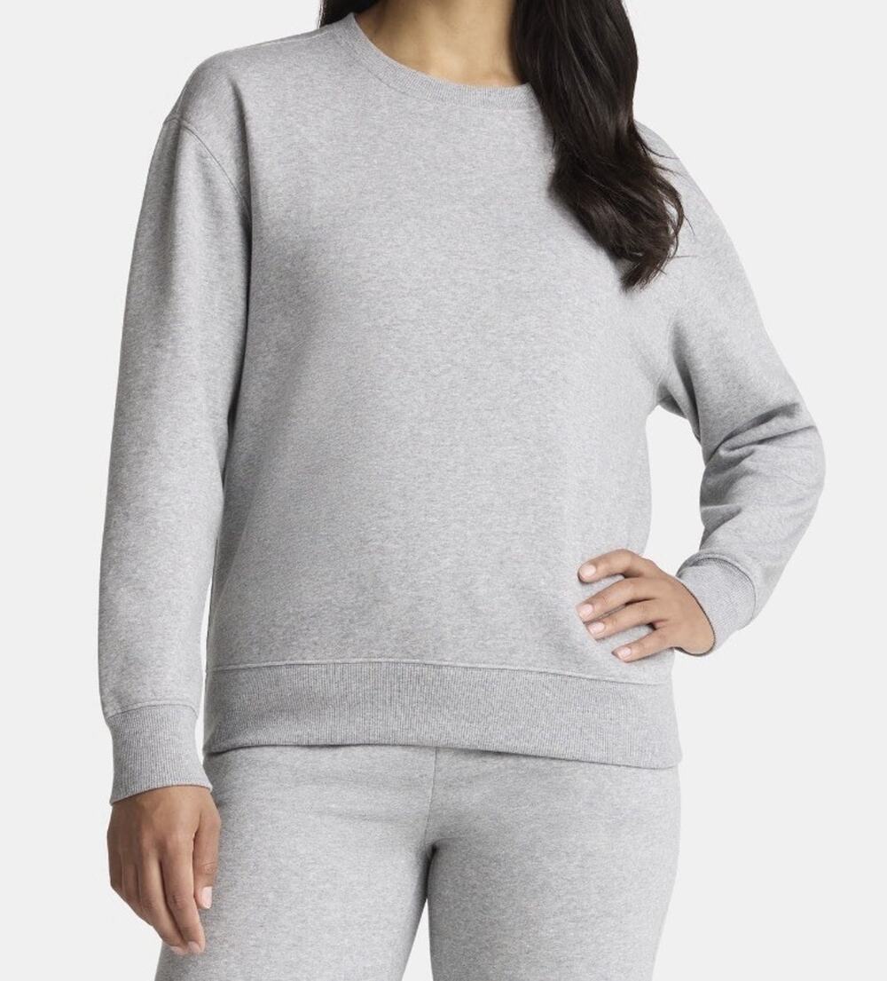 Athletic Works Women’s XL Gray Fleece Crewneck Sweatshirt Relaxed Fit NWT
